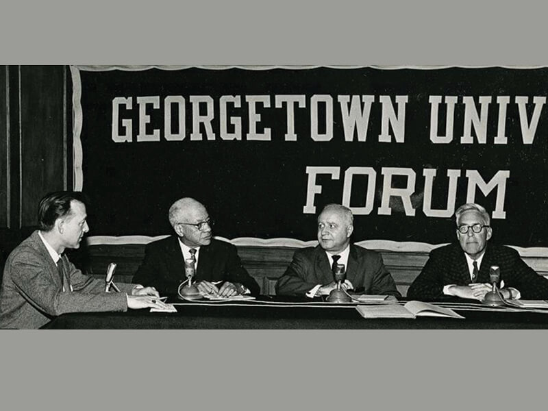 1960 - JCRC's Isaac Franck speaks on civil rights panel at Georgetown