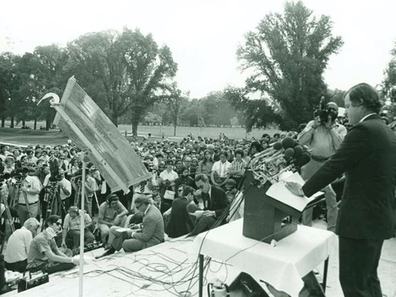 1972 - Senator Ted Kennedy address JCRC sponsored memorial for Munich olympic athletes
